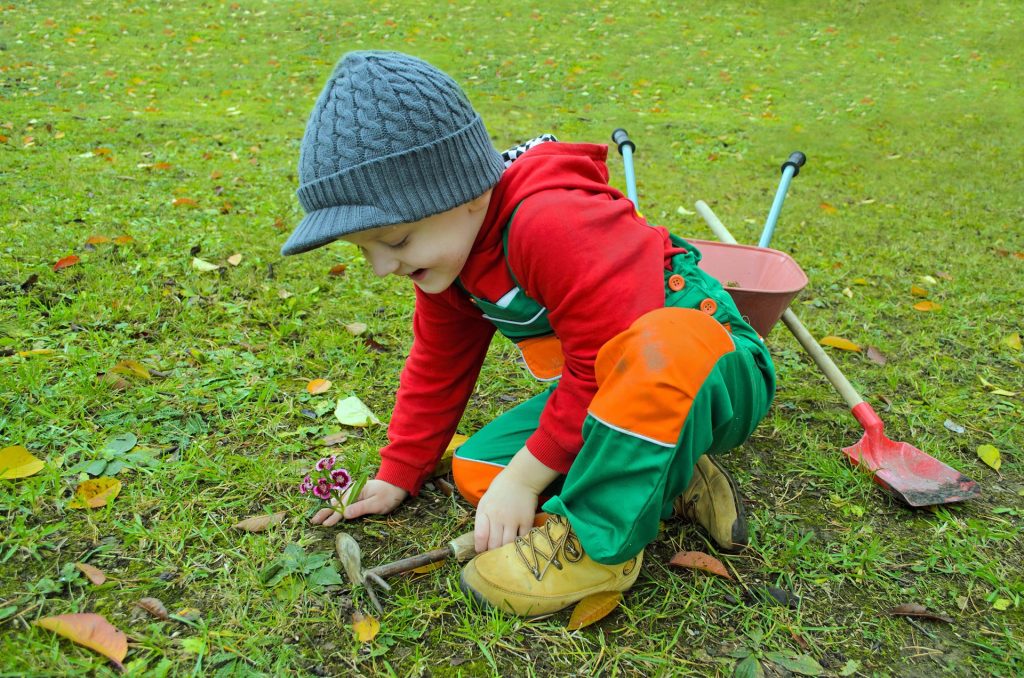 boy gardening