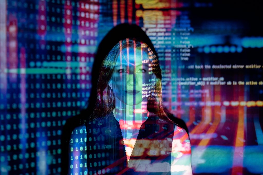 Woman inside a computer program
