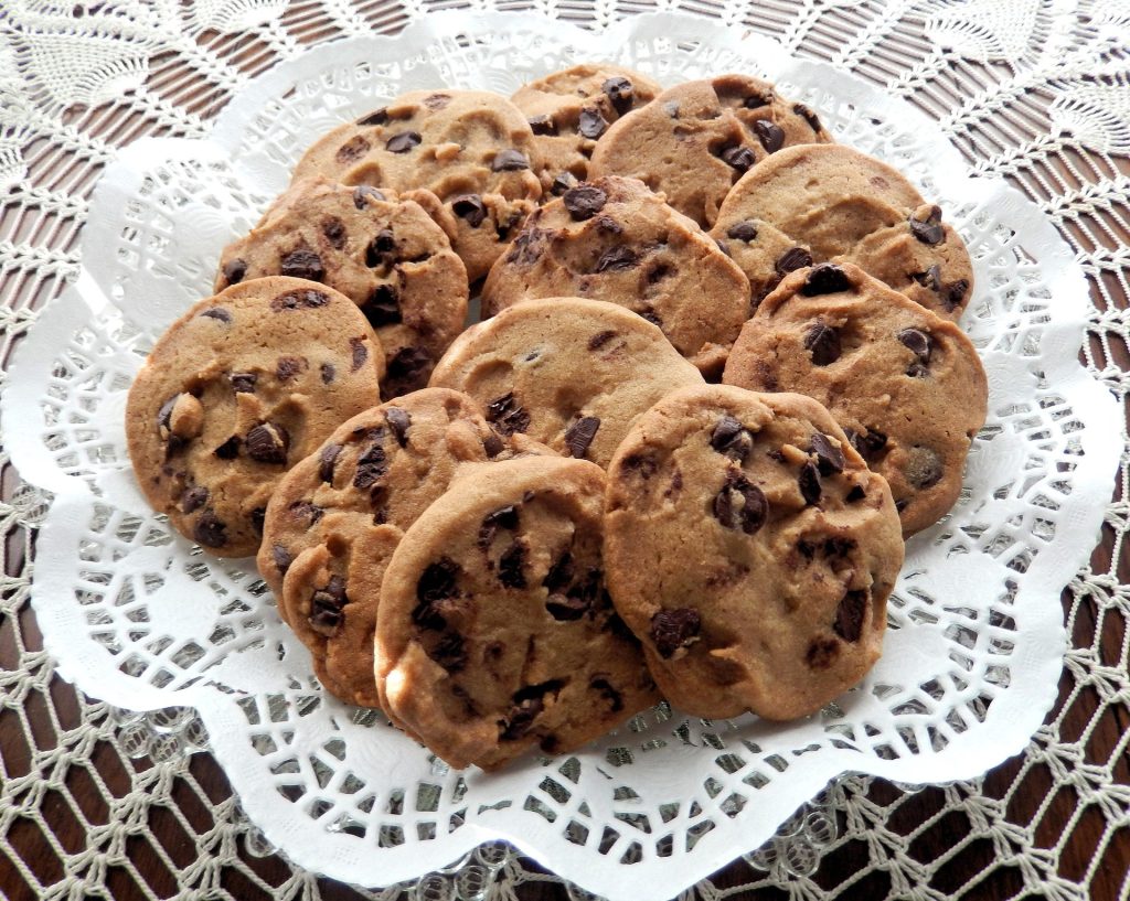 chocolate chip cookies on a plate