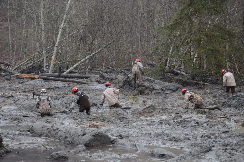 Air National Guard scleaning up massive mud slide